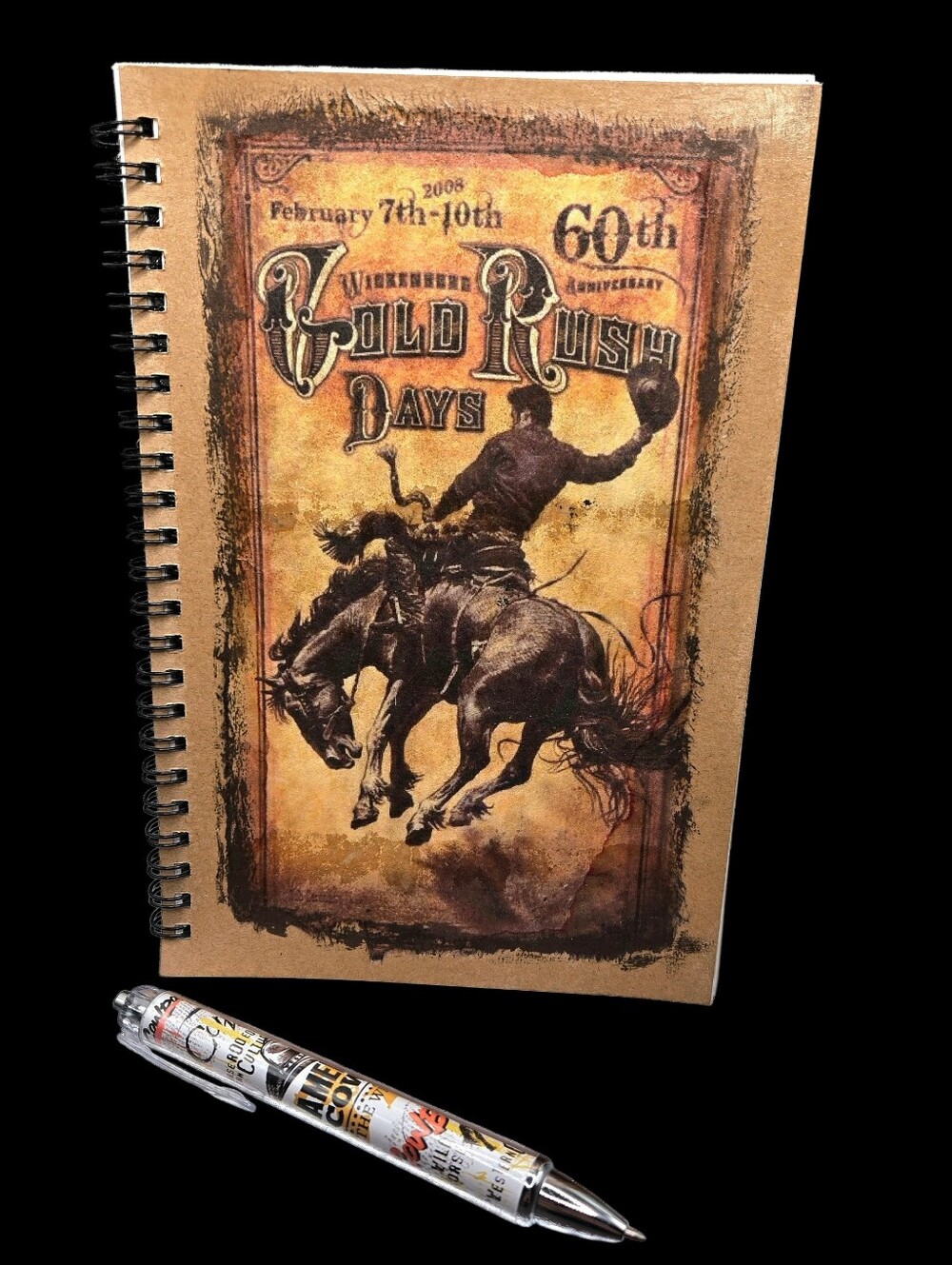 "5/$40" Altered Western Cowboy Bucking Bronc Rodeo Writing Notebook W/Ink Pen